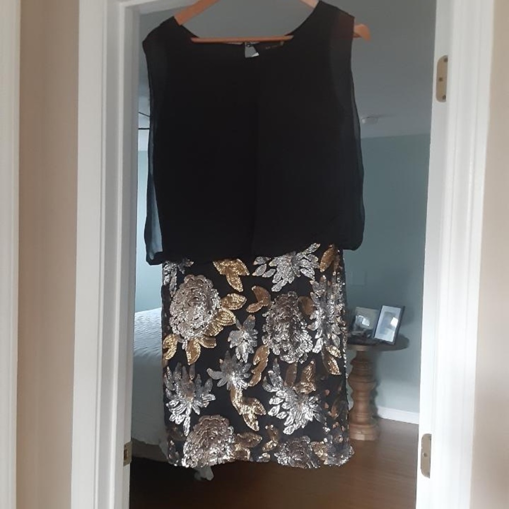 Black / Silver & Gold Sequin dress